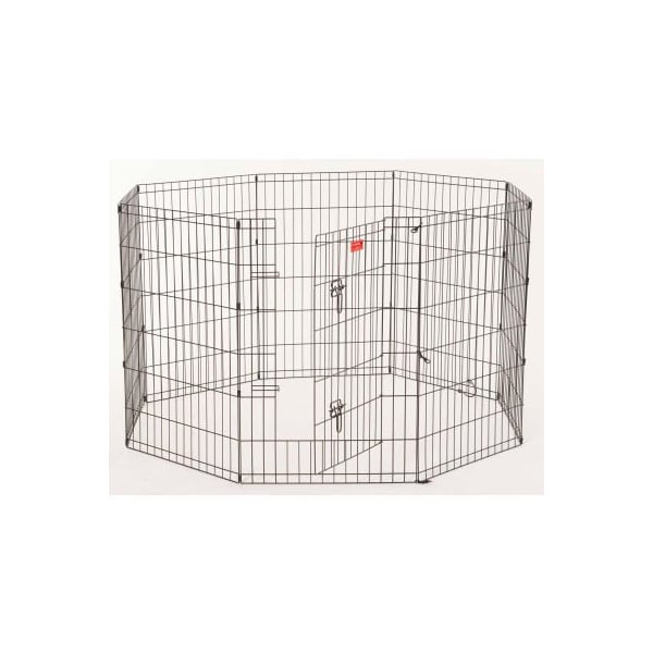 Jewett Cameron Companies Lucky Dog Heavy Duty Dog Exercise Pen With Stakes 24"W x 36"H, Black ZW 11636 - main